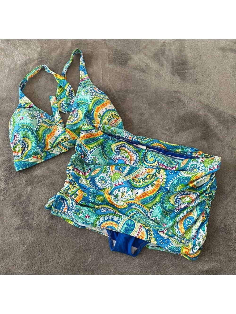 Lauren Ralph Lauren Two Piece Swimsuit Bikini Swim Skirt Women's 22W 22 W